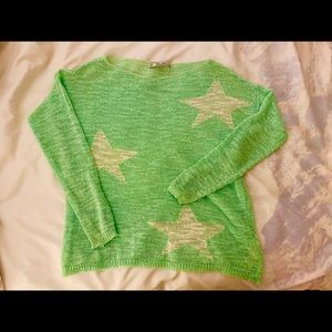 Zara green star sheer knit size M